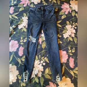 Women's Distressed Dark Wash Jeggings